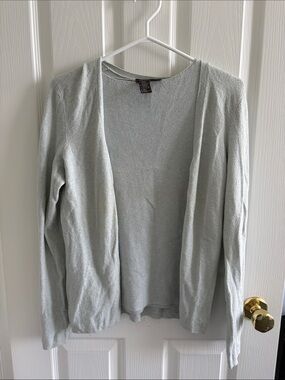 Light Blue Cashmere Wool Blend 2 Piece Women’s Tank and Cardigan